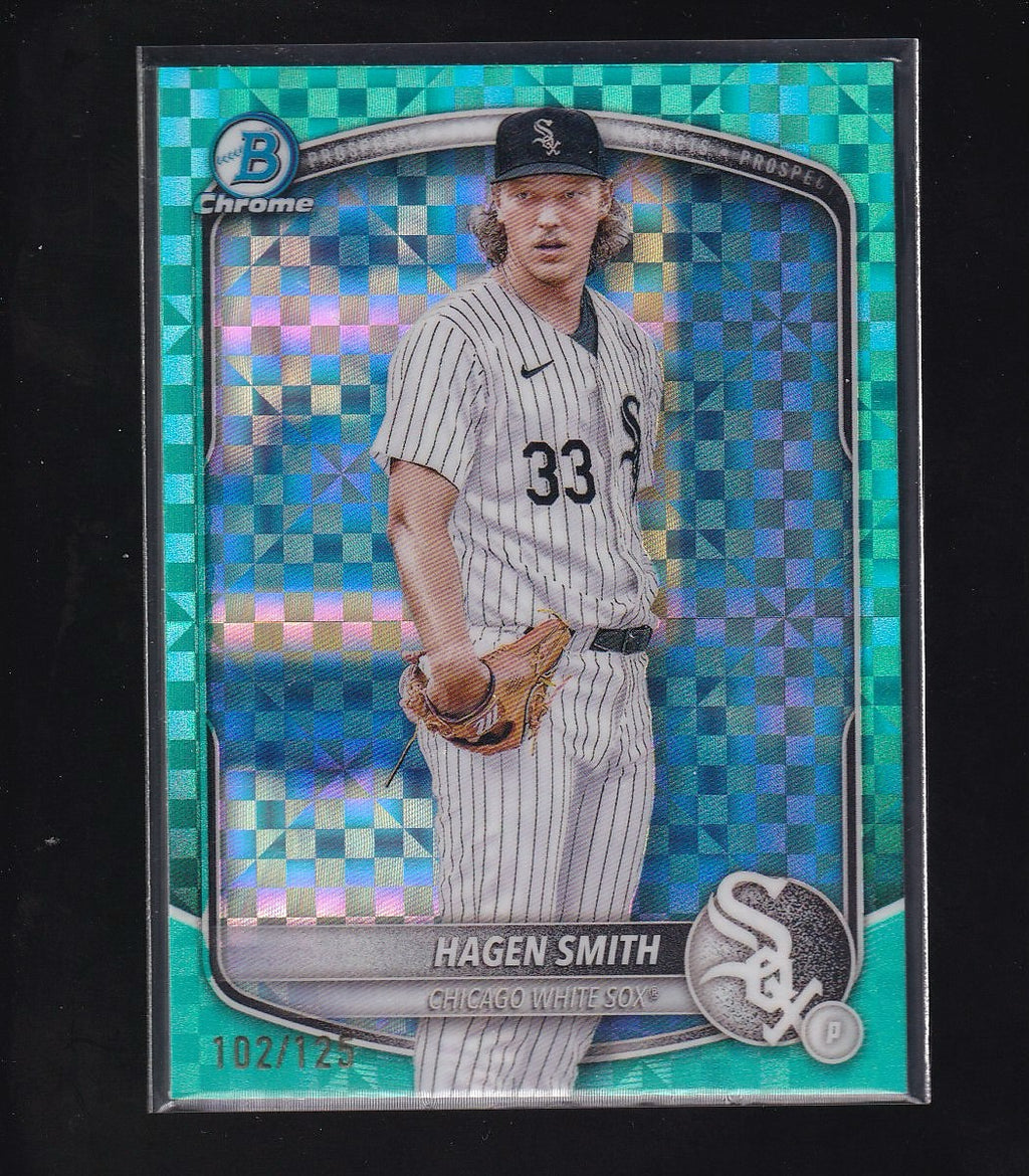 2025 Bowman #BCP-44 Hagen Smith Chrome Prospects Aqua X-Fractor #/125