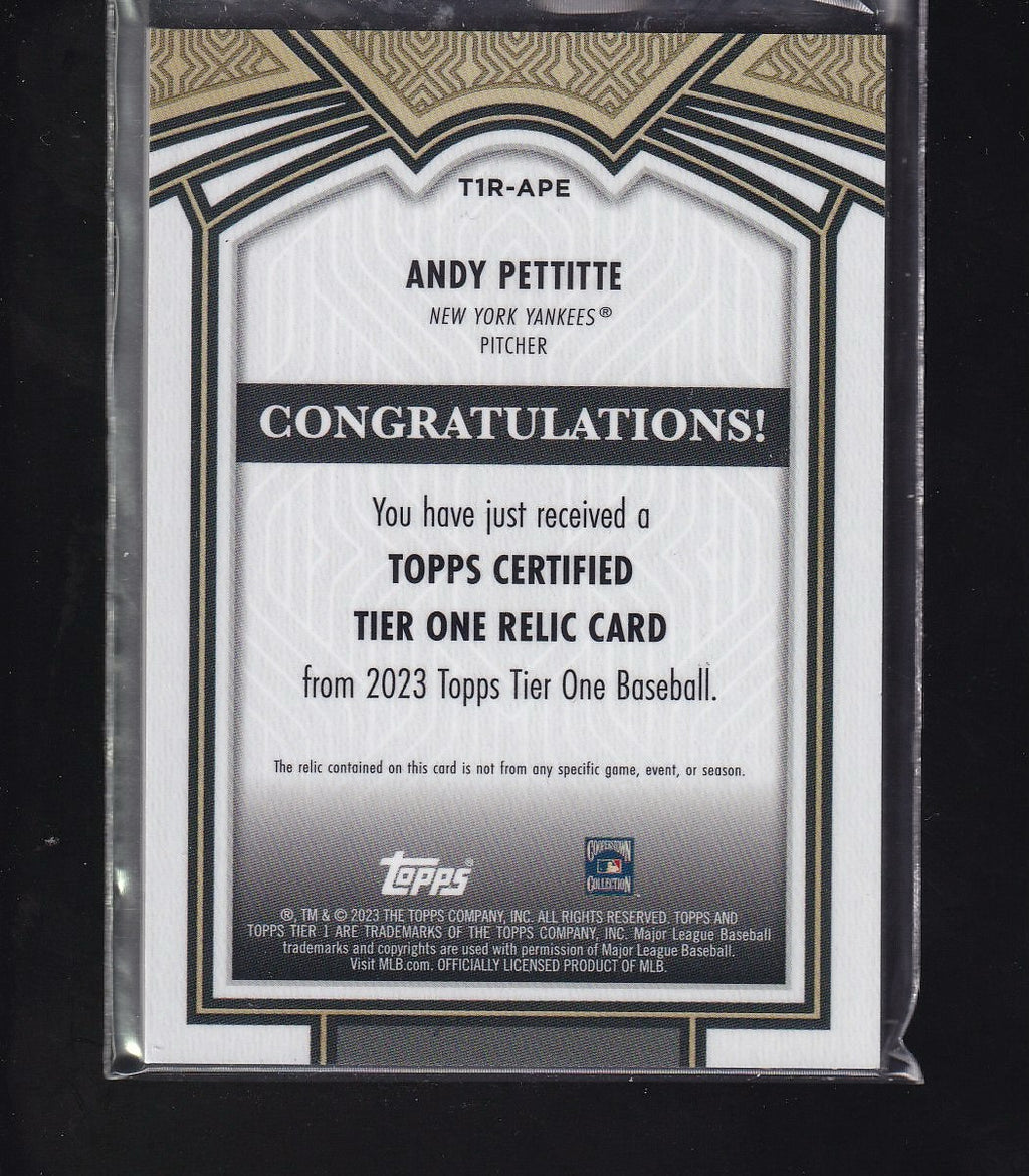 2023 Topps Tier One #T1R-APE Andy Pettitte Tier One Relics #/199