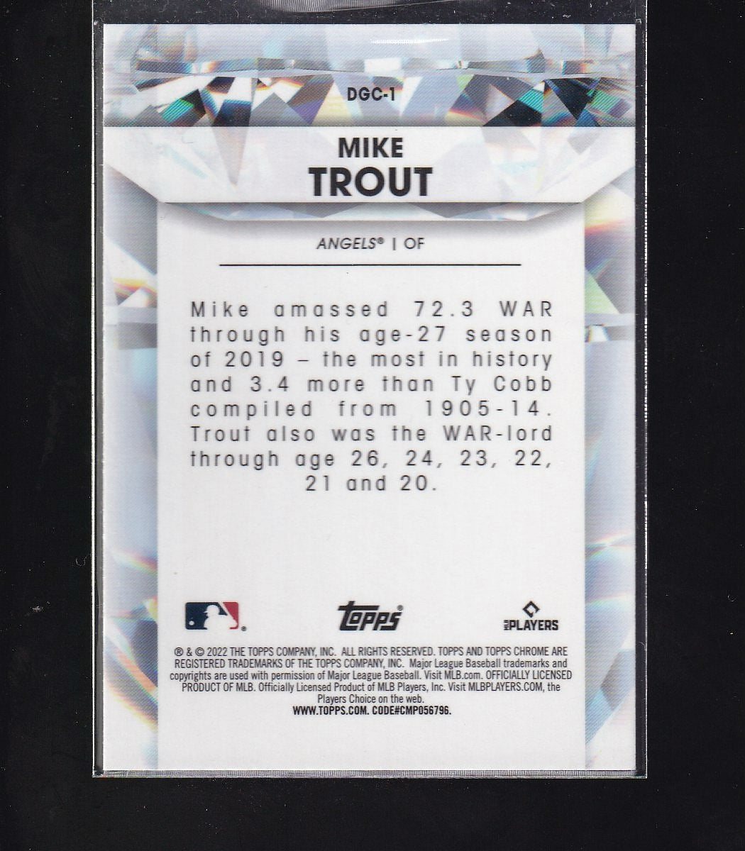 2022 Topps Chrome Update #DGC-1 Mike Trout Diamond Greats