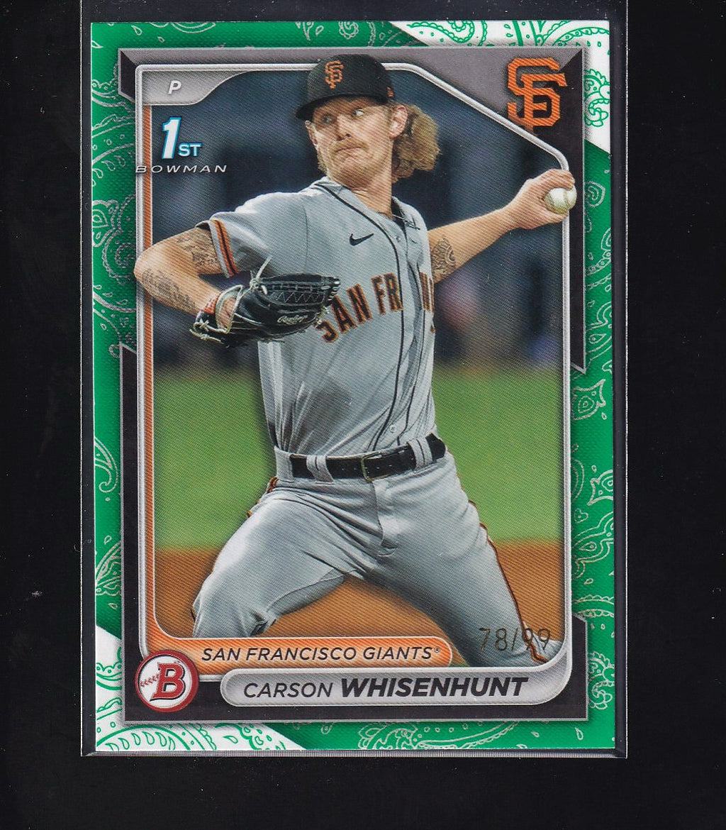 2024 Bowman #BP-96 Carson Whisenhunt Prospects Green Pattern #/99