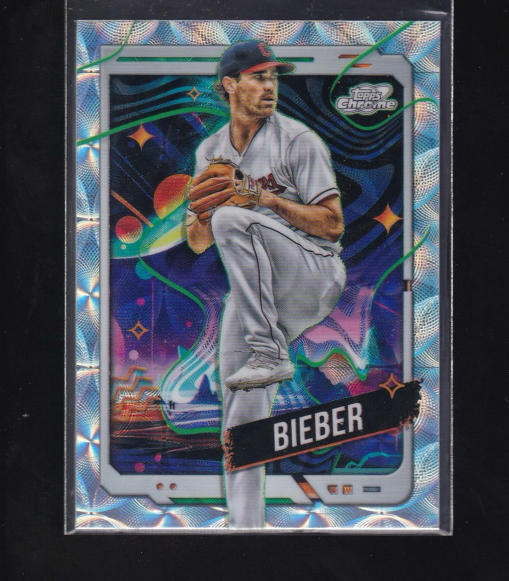 2024 Topps Chrome Cosmic #106 Shane Bieber Nucleus Refractors