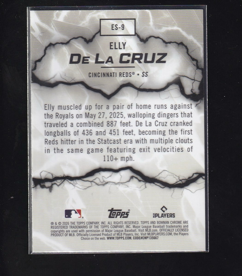 2026 Bowman #ES-9 Elly De La Cruz Electric Sluggers Mojo Refractors