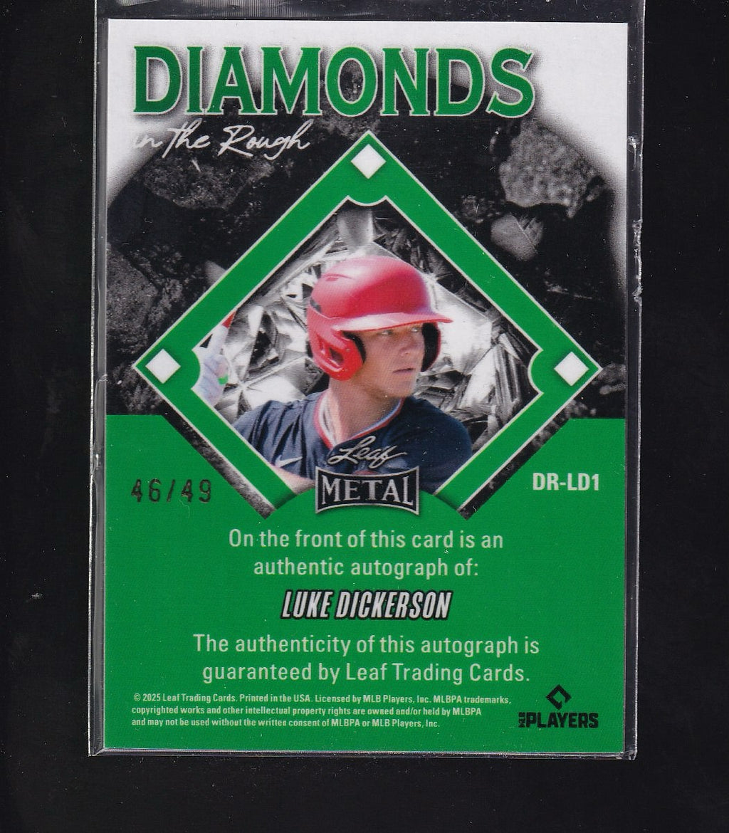 2025 Leaf Metal #DR-LD1 Luke Dickerson Diamonds in the Rough Silver