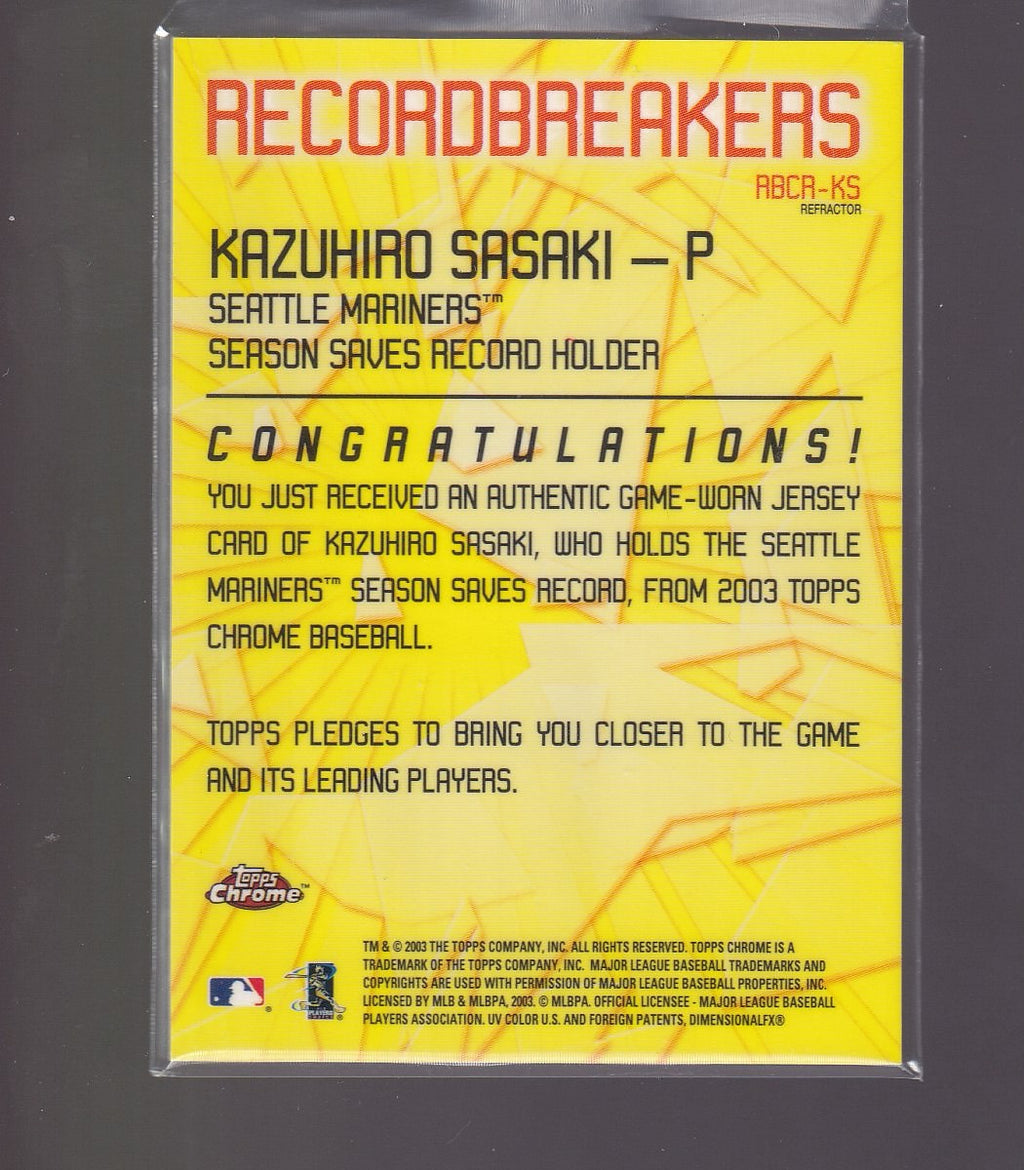 2003 Topps Chrome #RBCR-KS Kazuhiro Sasaki