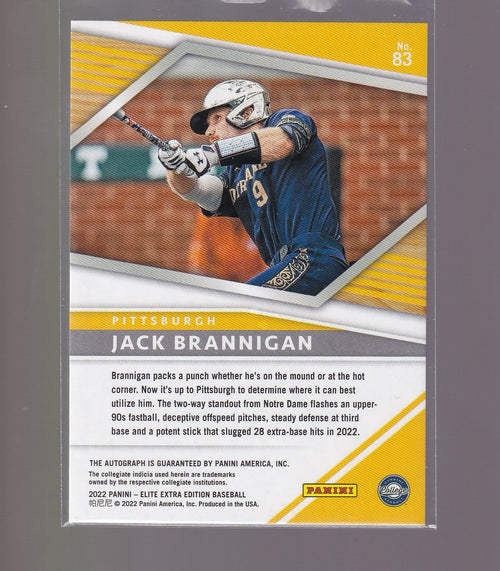2022 Panini Elite Extra Edition #83 Jack Brannigan Signatures