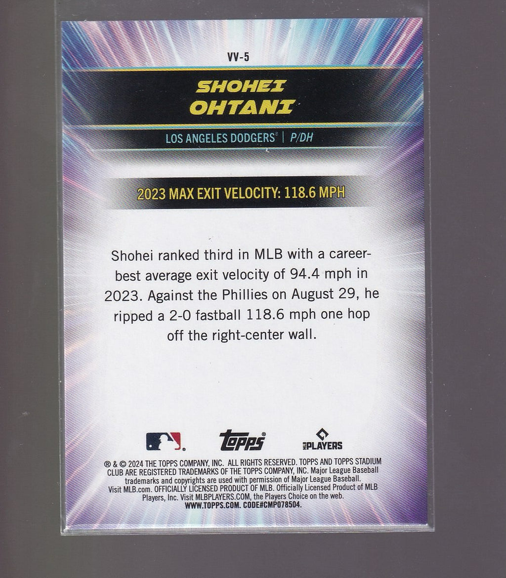 2024 Stadium Club #VV-5 Shohei Ohtani Virtuosos of Velocity