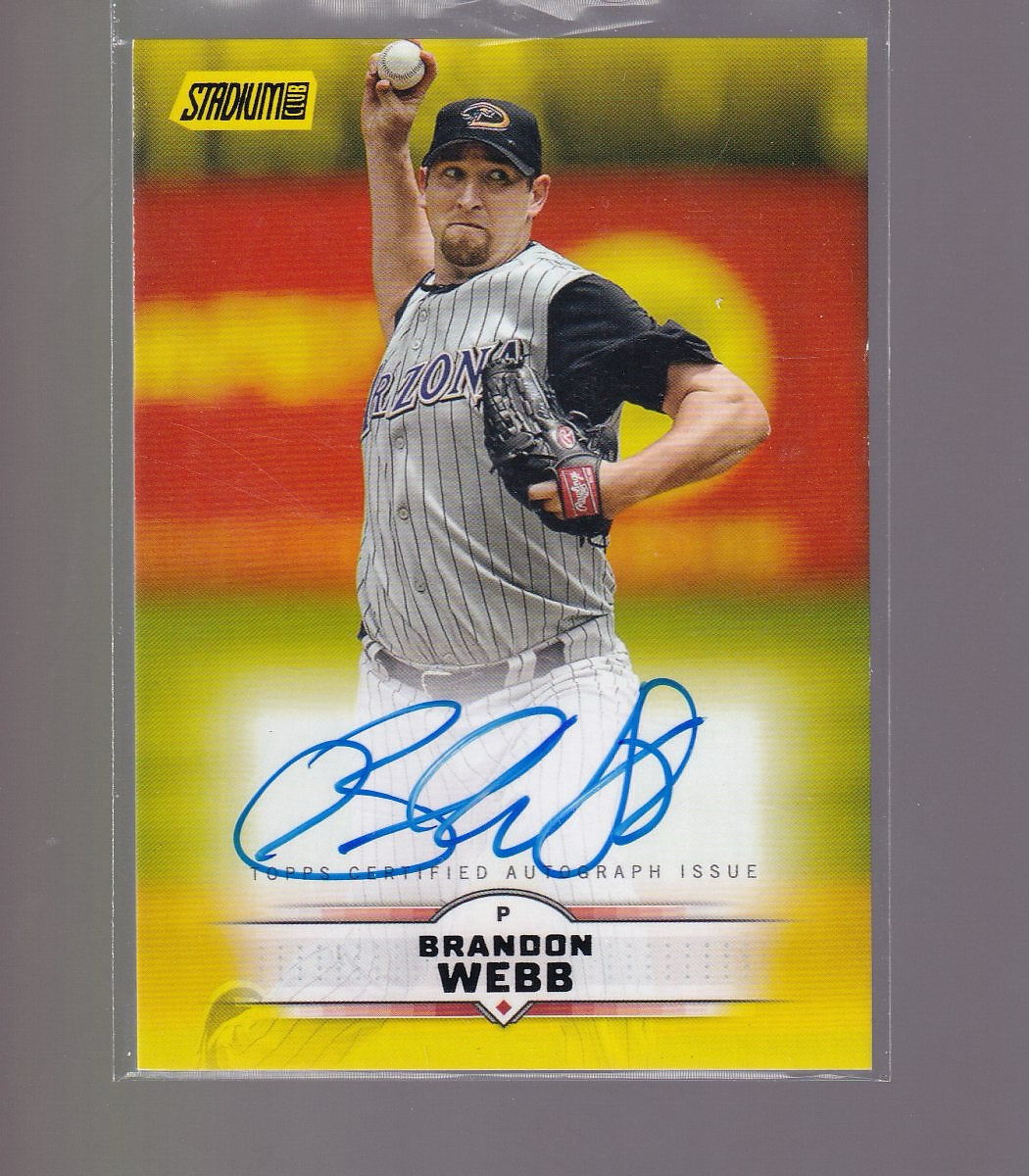 2025 Stadium Club #SCBA-BWE Brandon Webb Base Autographs Yellow