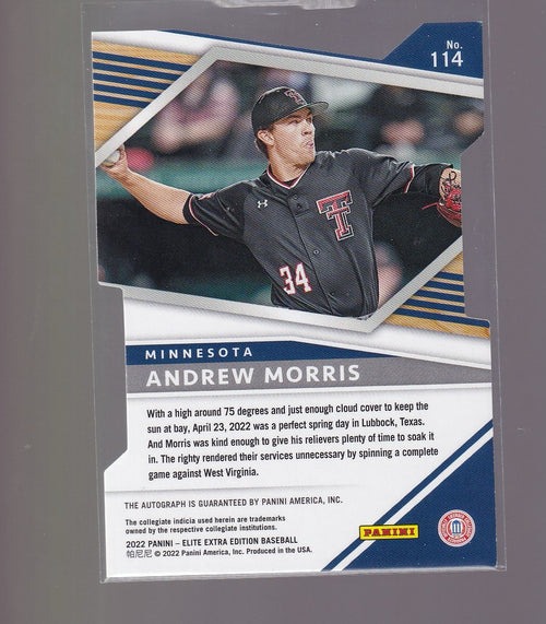 2022 Elite Extra Edition #114 Andrew Morris Aspirations Die Cut Auto Gold #/24