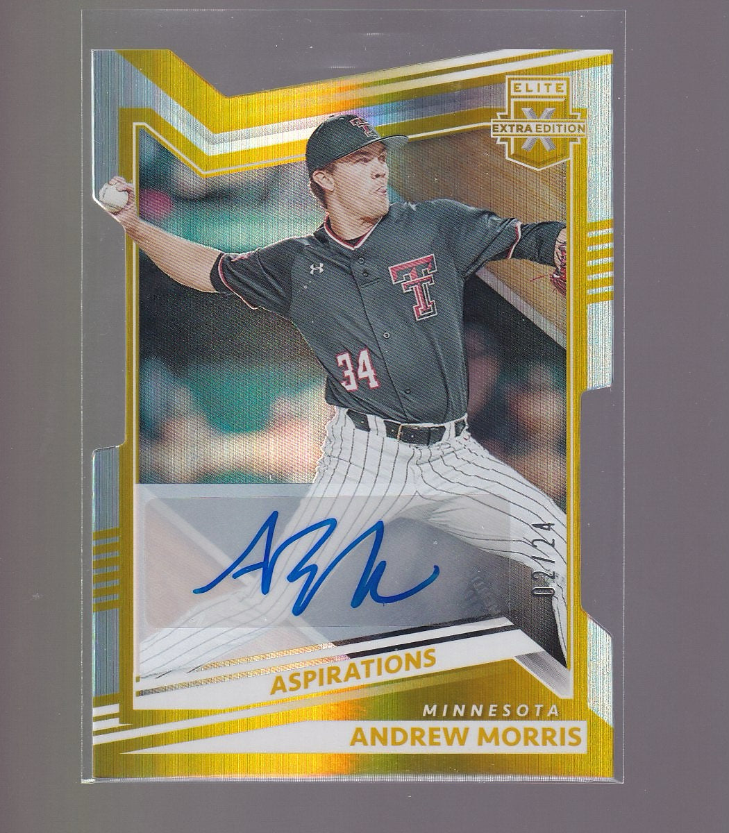 2022 Elite Extra Edition #114 Andrew Morris Aspirations Die Cut Auto Gold #/24