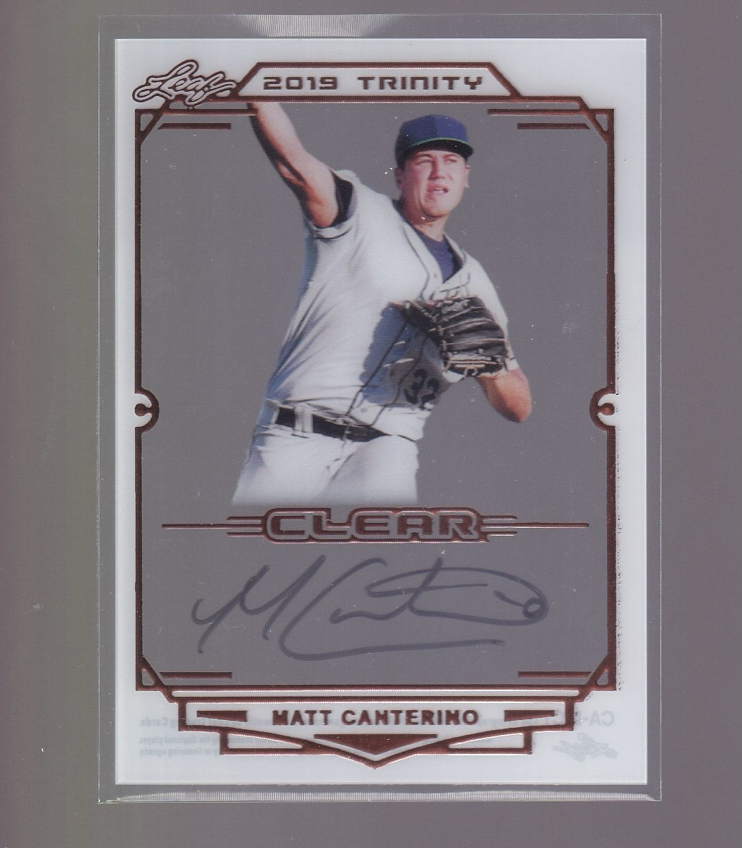 2019 Leaf Trinity - Clear Autographs #CA-MC1 Matt Canterino
