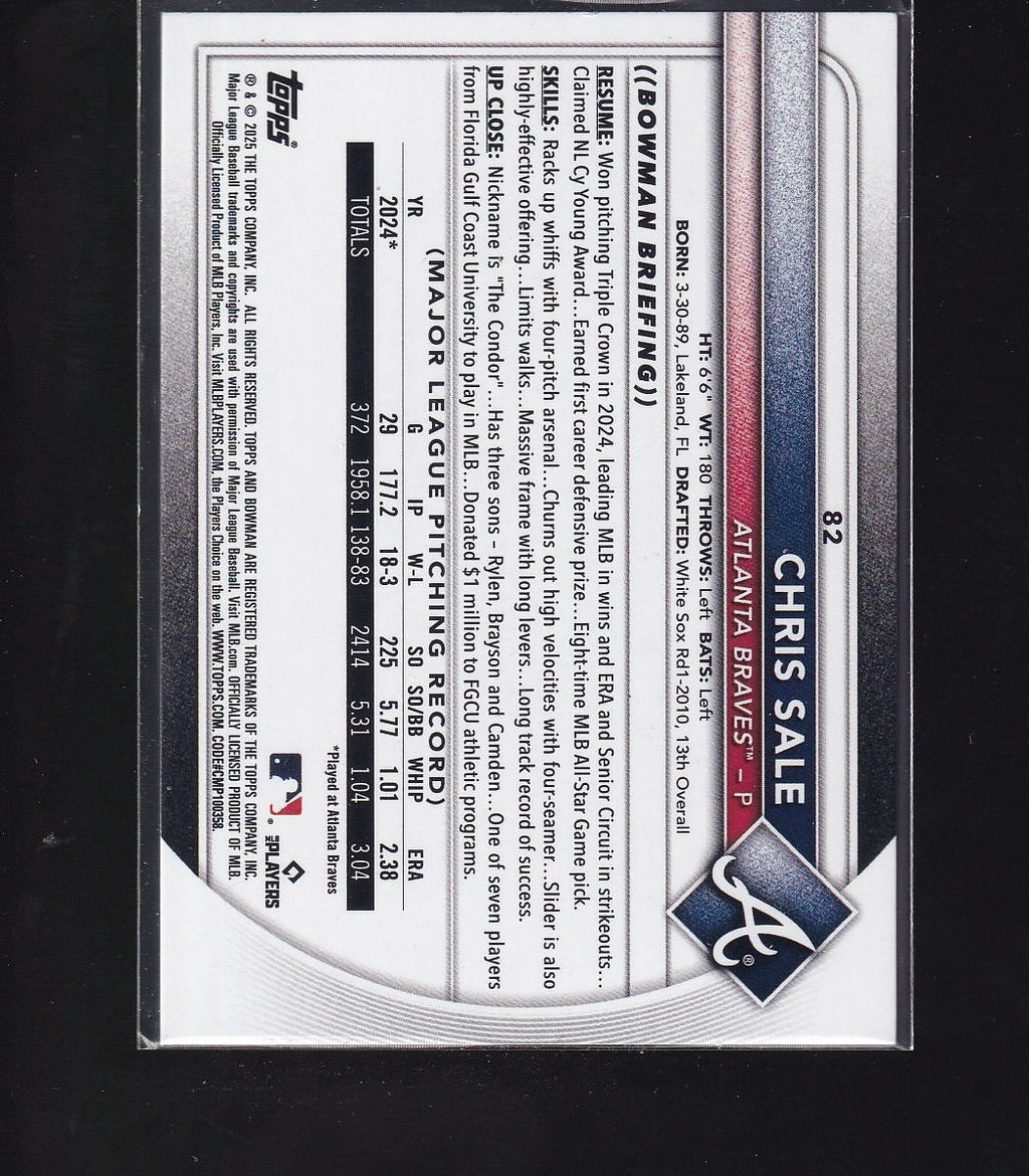 2025 Bowman #82 Chris Sale Neon Green #/399