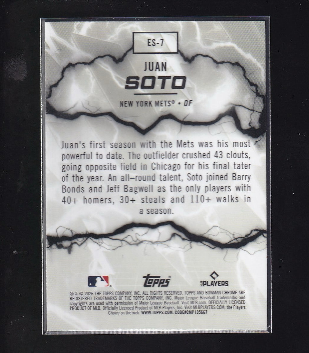 2026 Bowman #ES-7 Juan Soto Electric Sluggers Mojo Refractors