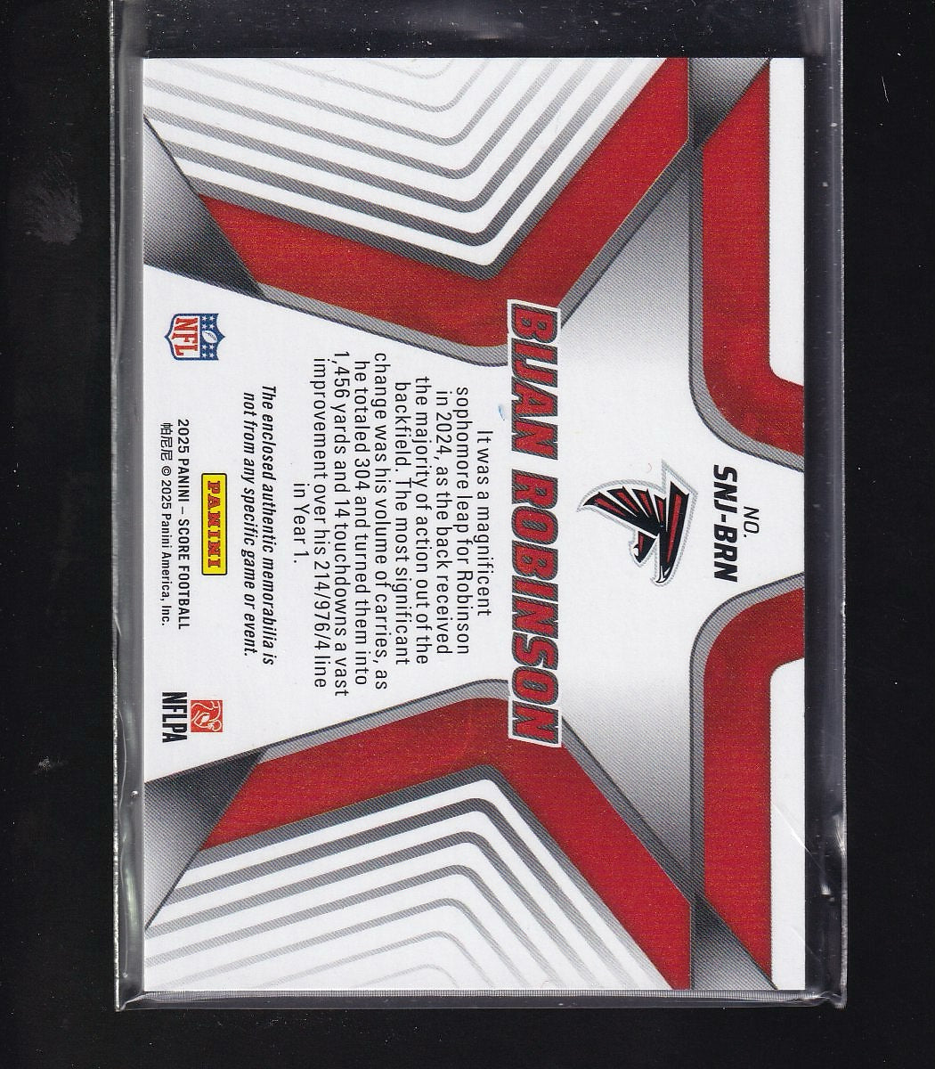 2025 Score #SNJ-BRN Bijan Robinson Stars of the NFL Jerseys