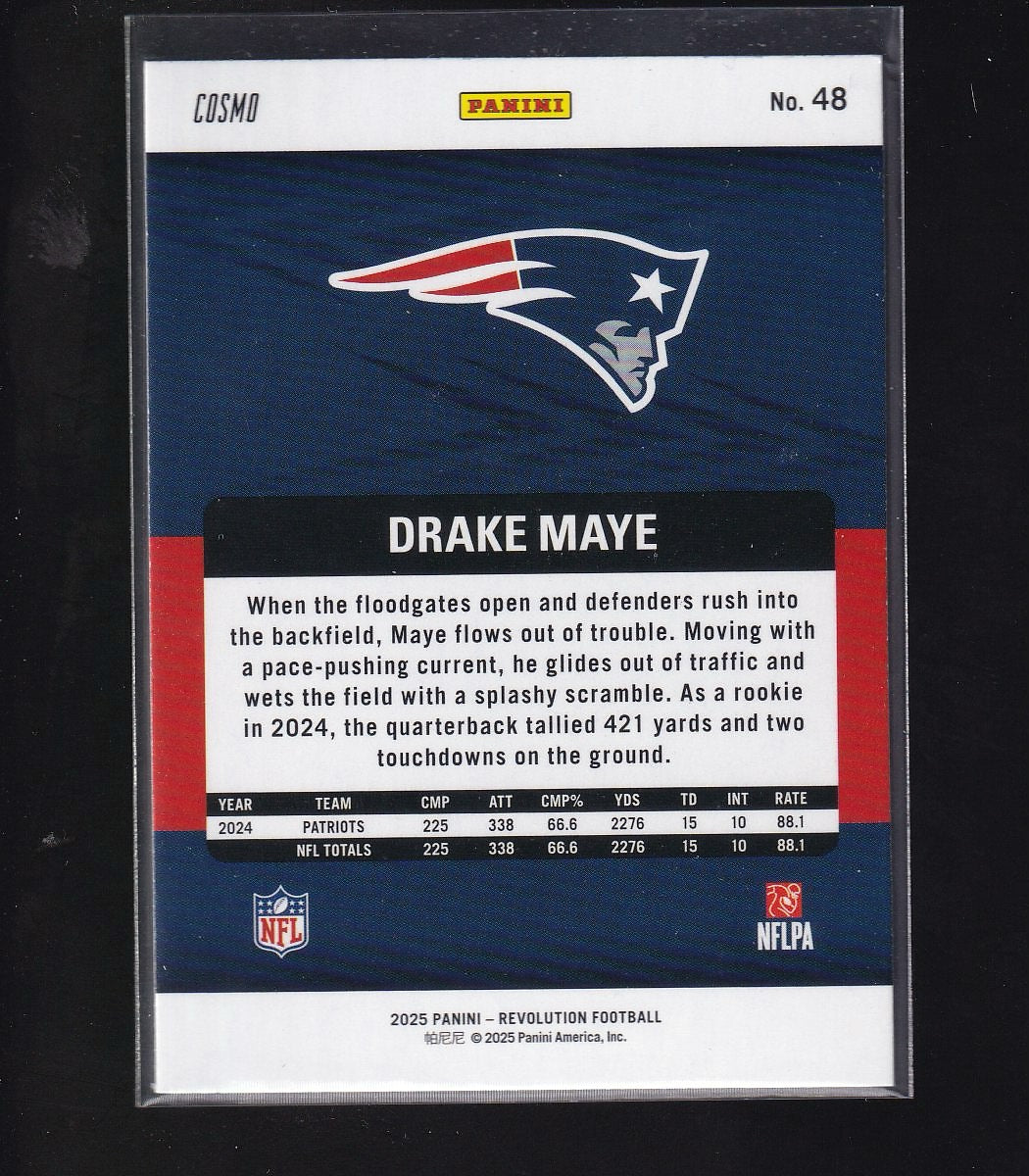 2025 Panini Revolution #48 Drake Maye Red Cosmo