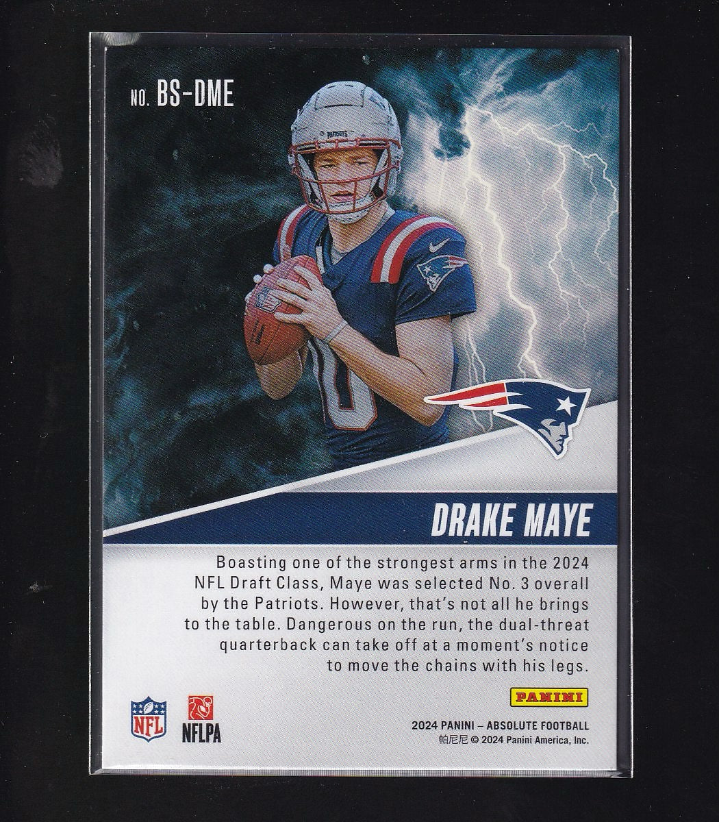 2024 Panini Absolute #BS-DME Drake Maye By Storm