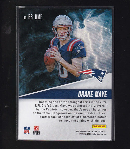 2024 Panini Absolute #BS-DME Drake Maye By Storm