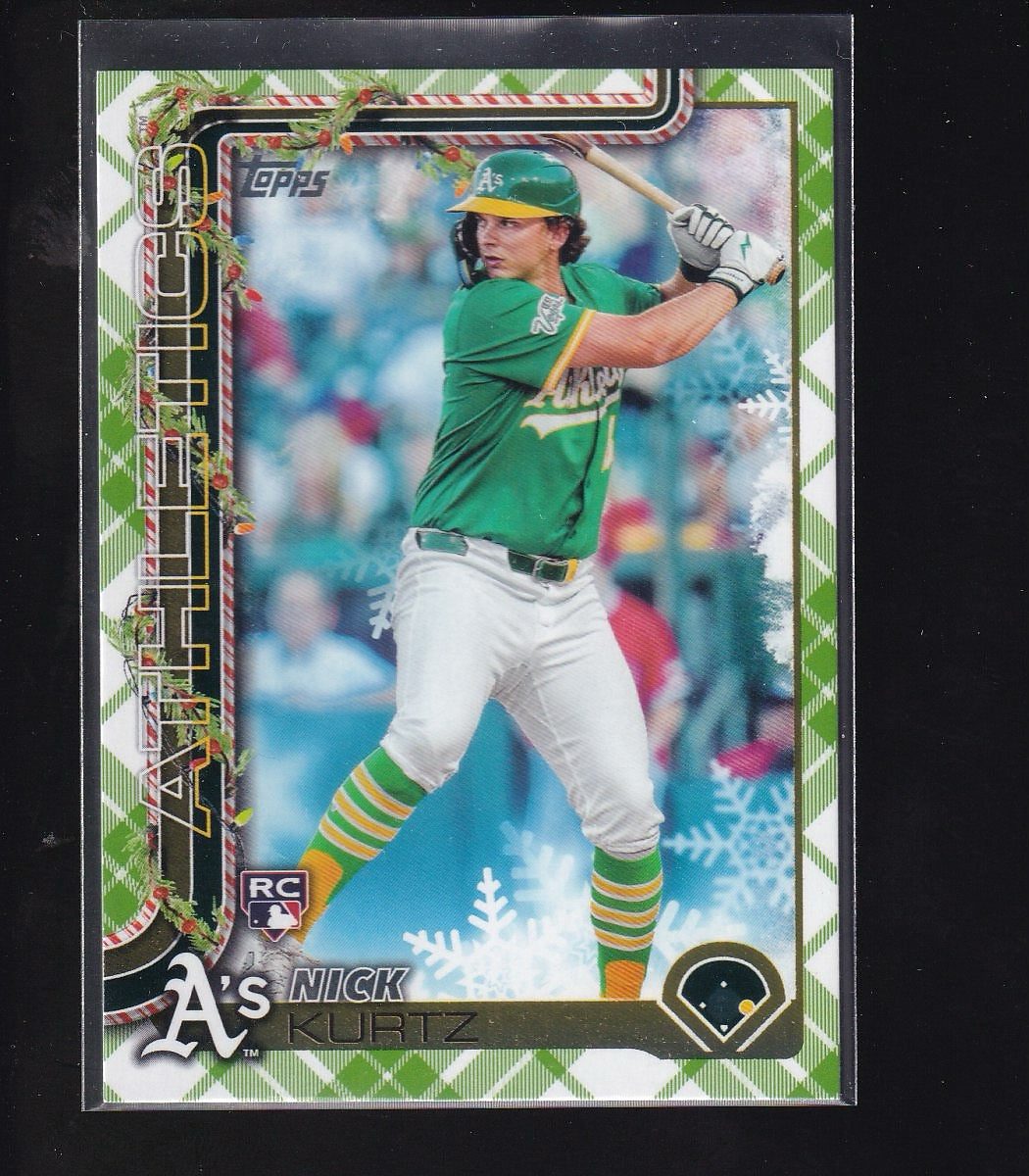 2025 Topps Holiday #H40 Nick Kurtz Green Holiday Plaid