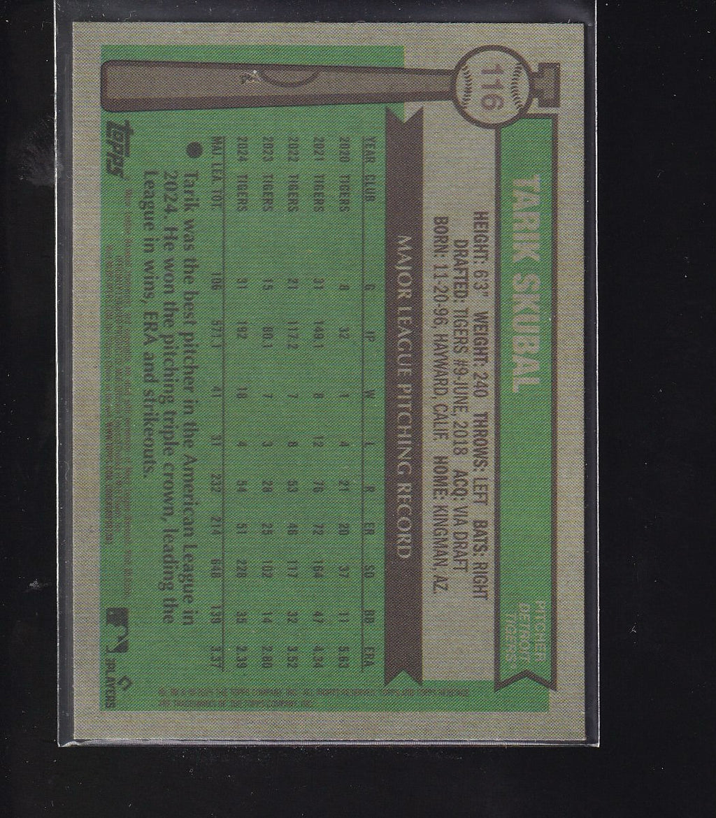 2025 Topps Heritage #116 Tarik Skubal Chrome Silver Sparkle Refractor