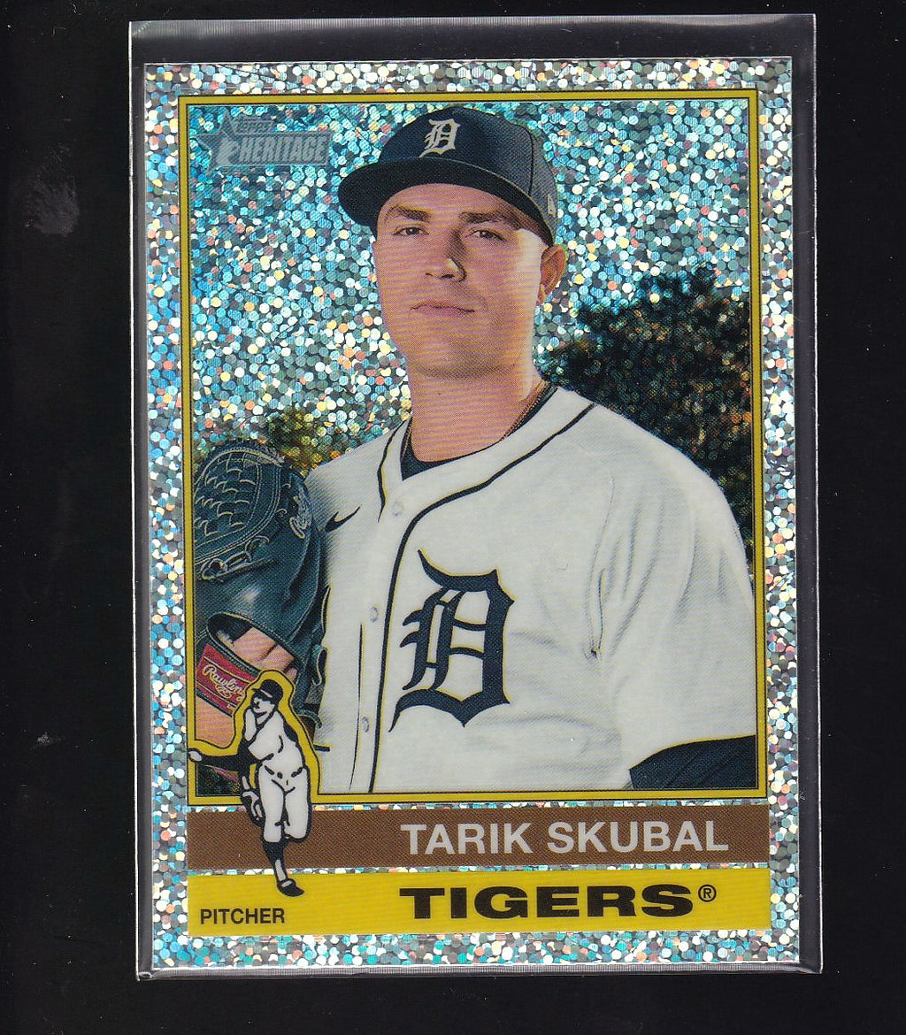 2025 Topps Heritage #116 Tarik Skubal Chrome Silver Sparkle Refractor