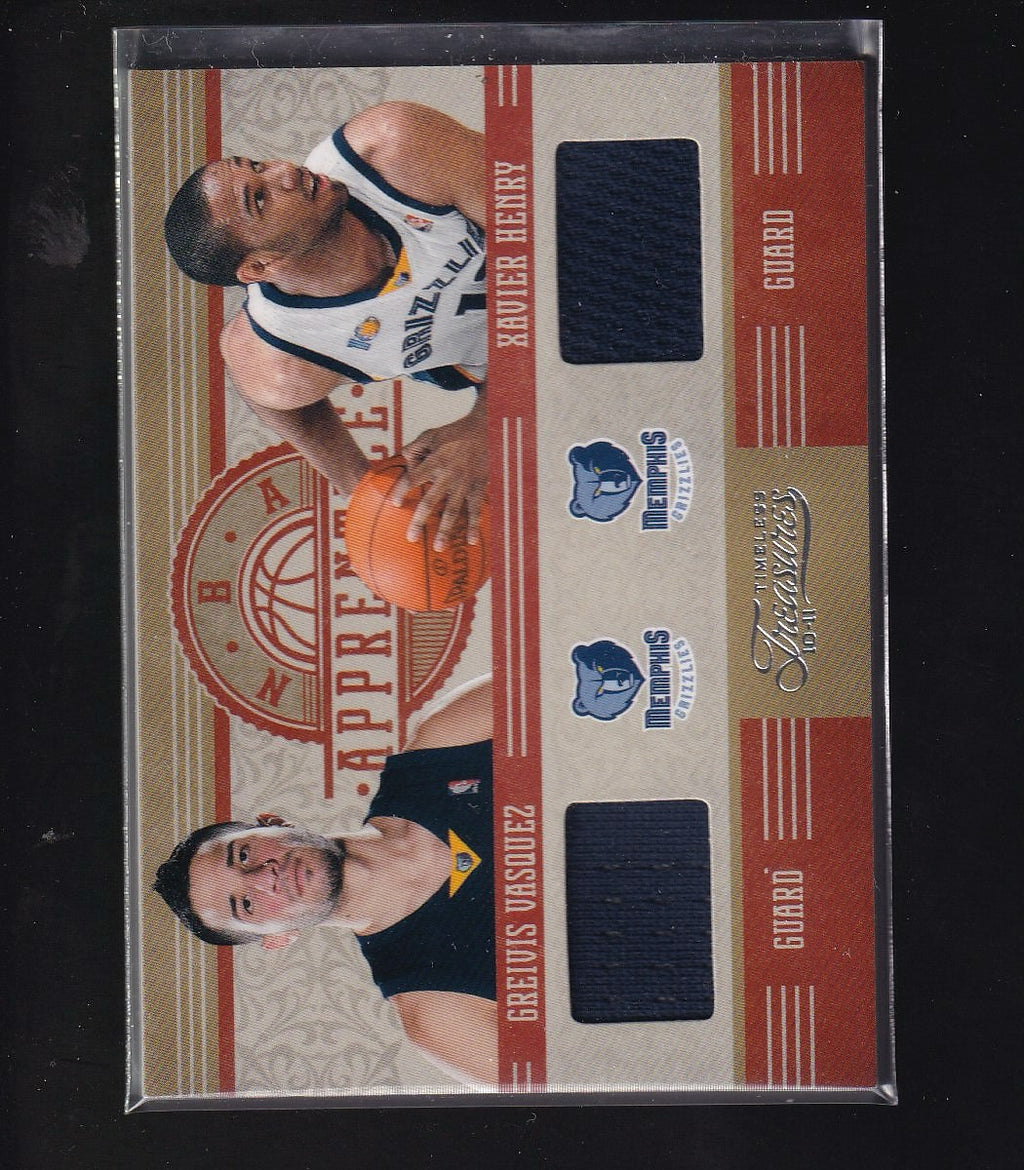2010 Timeless Treasures #9 Greivis Vasquez / Xavier Henry Appr Materials #/99