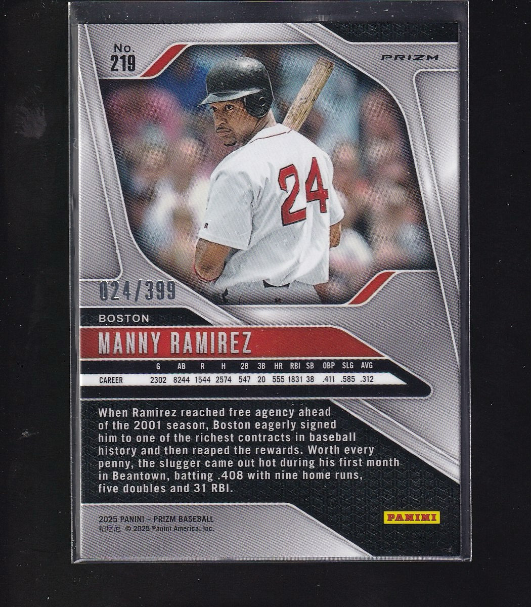 2025 Panini Prizm #219 Manny Ramirez Red Pulsar Prizms #/399