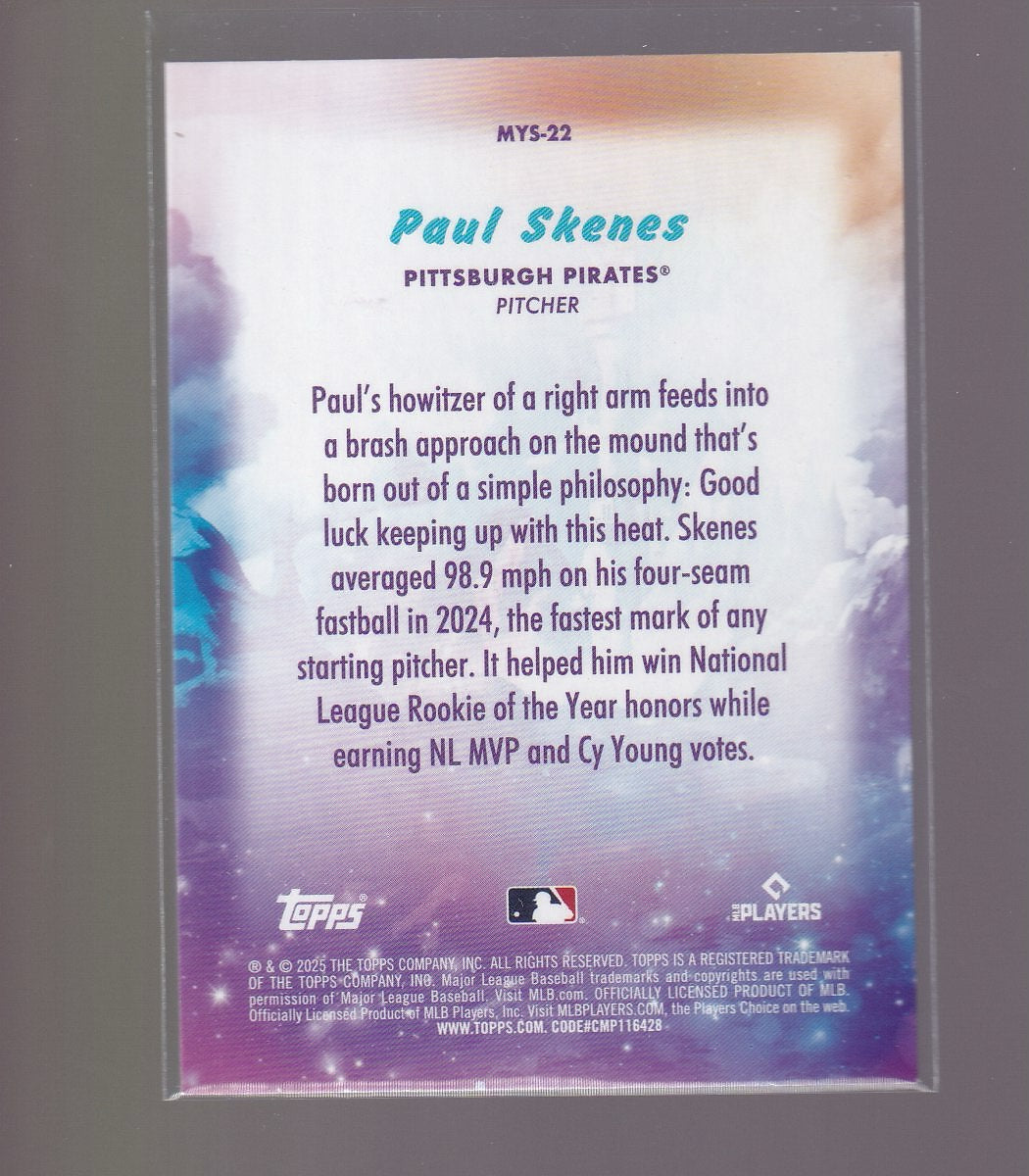 2025 Topps Update #MYS-22 Paul Skenes Mystical