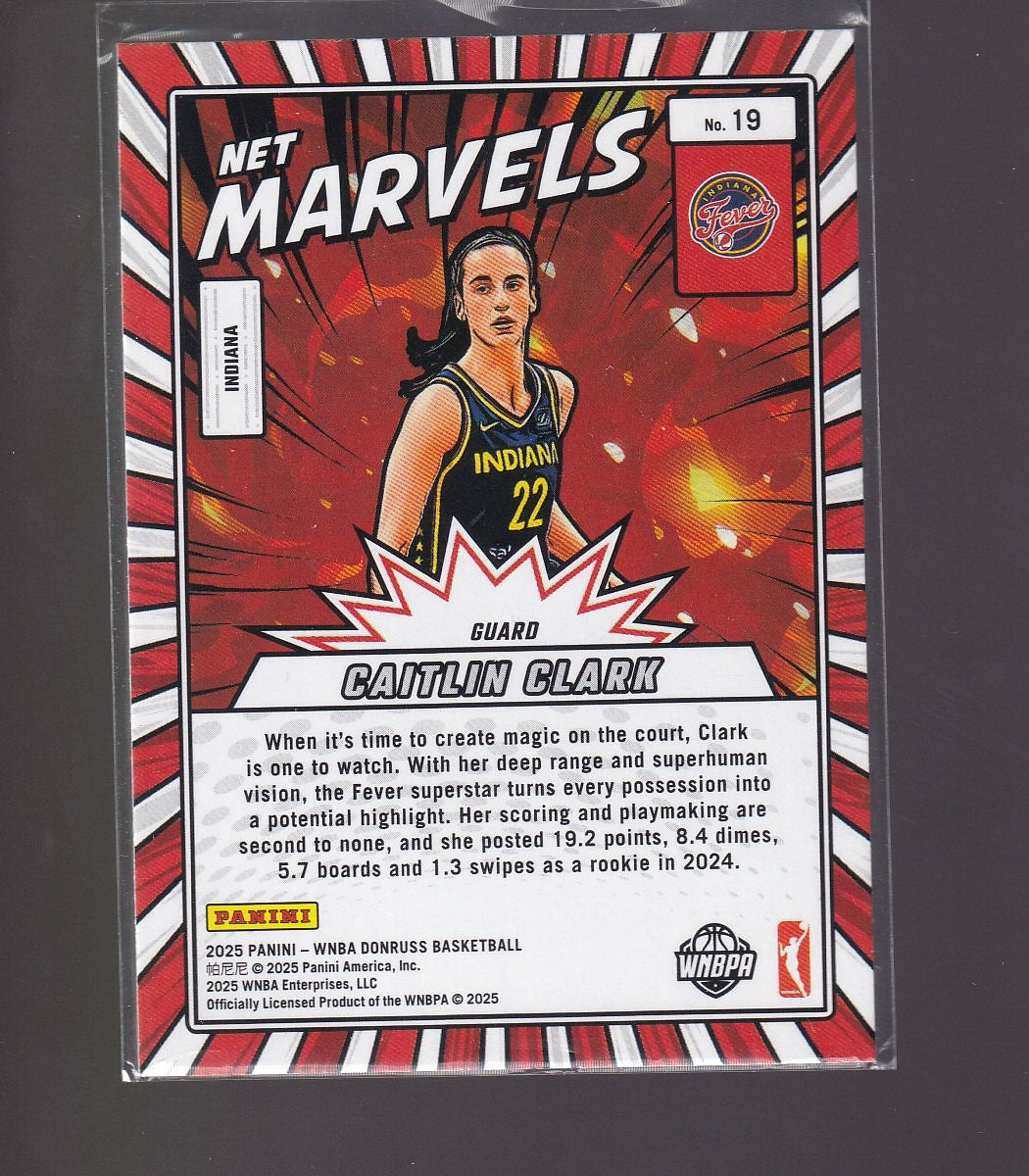 2025 Donruss WNBA #19 Caitlin Clark Net Marvels