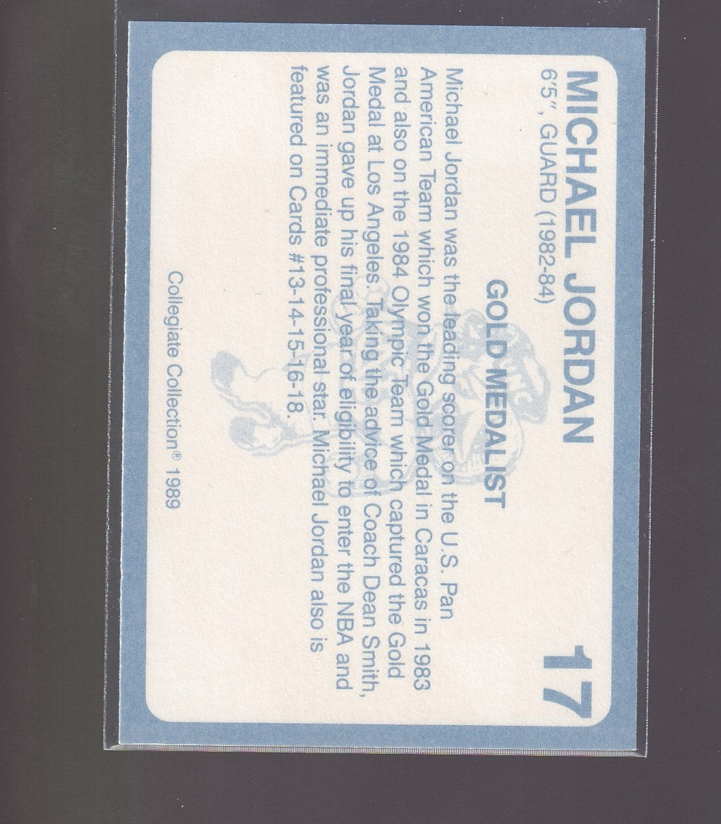 1989 Collegiate Collection North Carolina's Finest #17 Michael Jordan