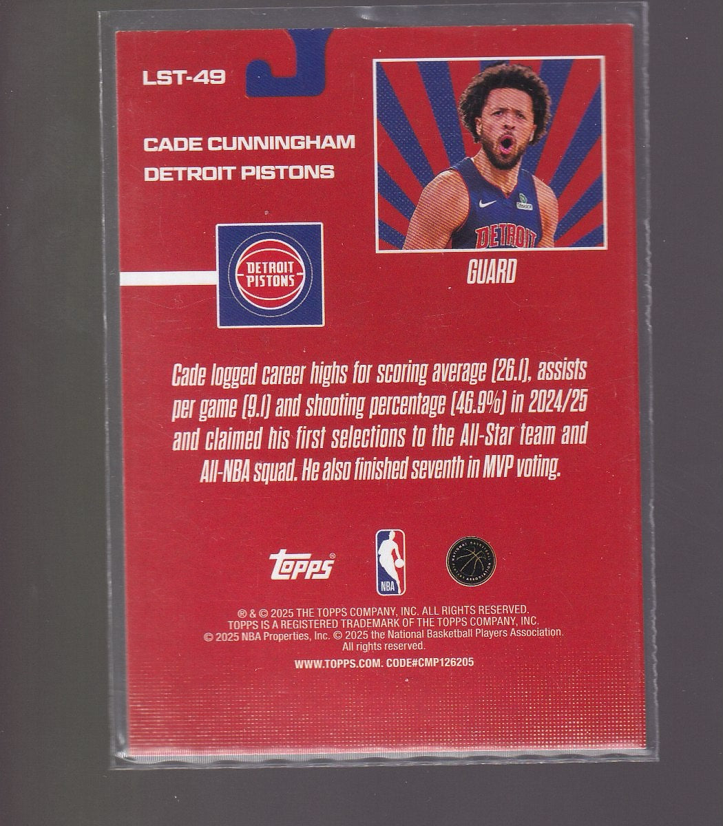 2025-26 Topps #LST-49 Cade Cunningham Limited Stock Legends