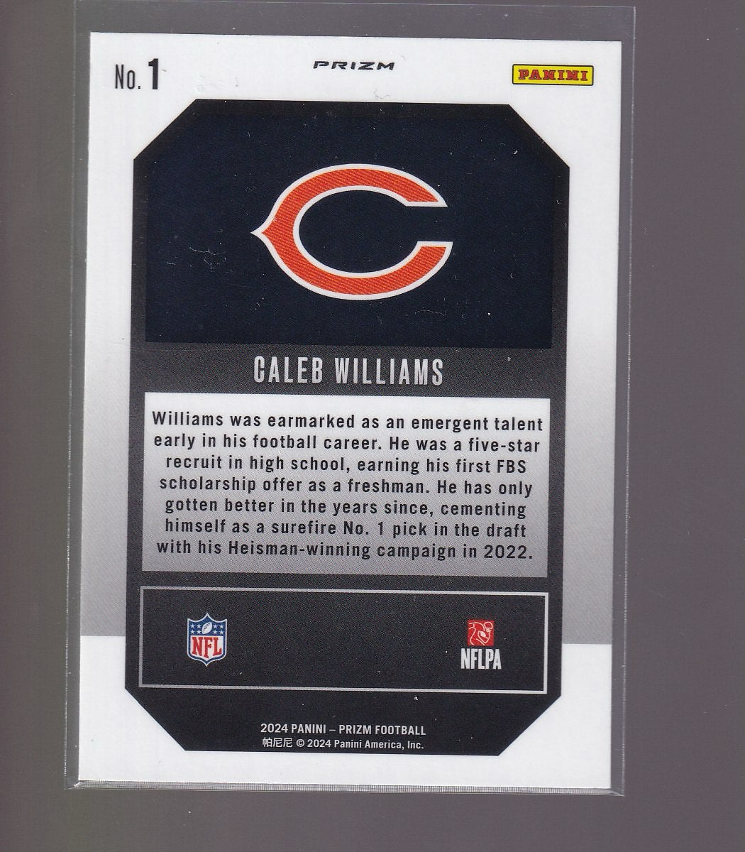 2024 Panini Prizm #1 Caleb Williams Emergent Green Wave Prizm