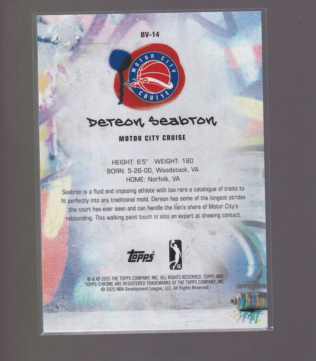 2024-25 Topps G-League #BV-14 Dereon Seabron Chrome Green Refractor #/99