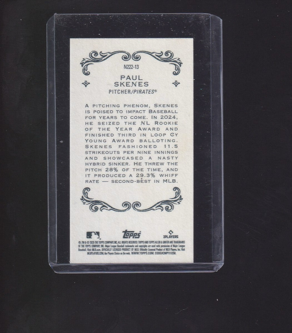 2025 Topps Allen & Ginter #N222-13 Paul Skenes Mini 1889 N222