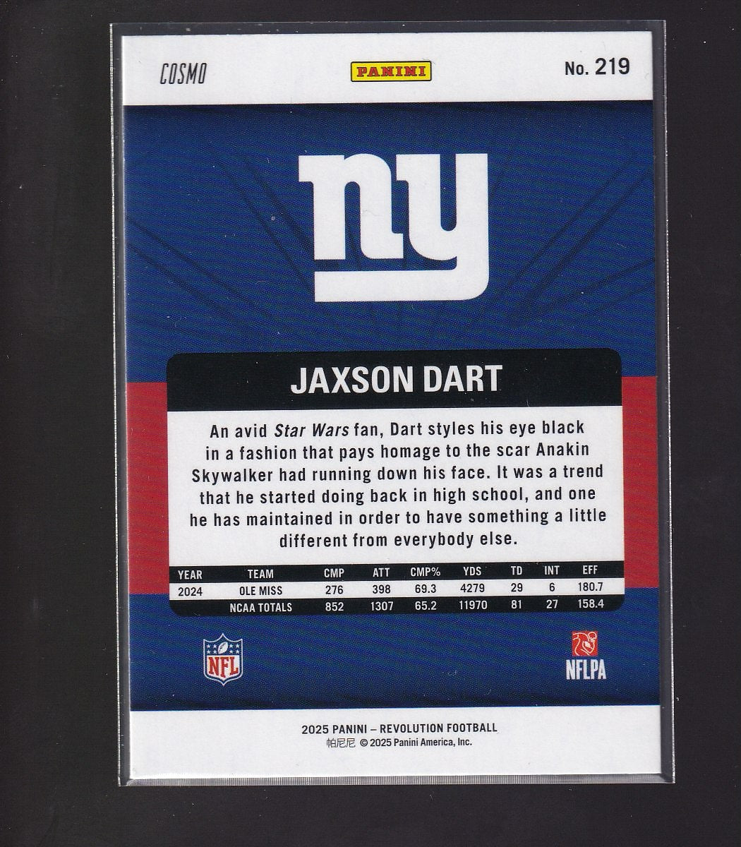 2025 Panini Revolution #219 Jaxson Dart Red Cosmo