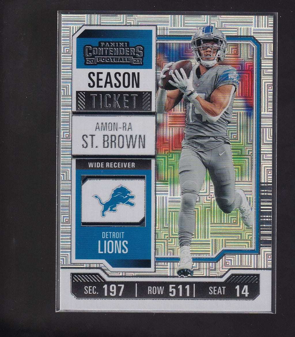 2023 Panini Contenders #34 Amon-Ra St. Brown Season Ticket-Mojo