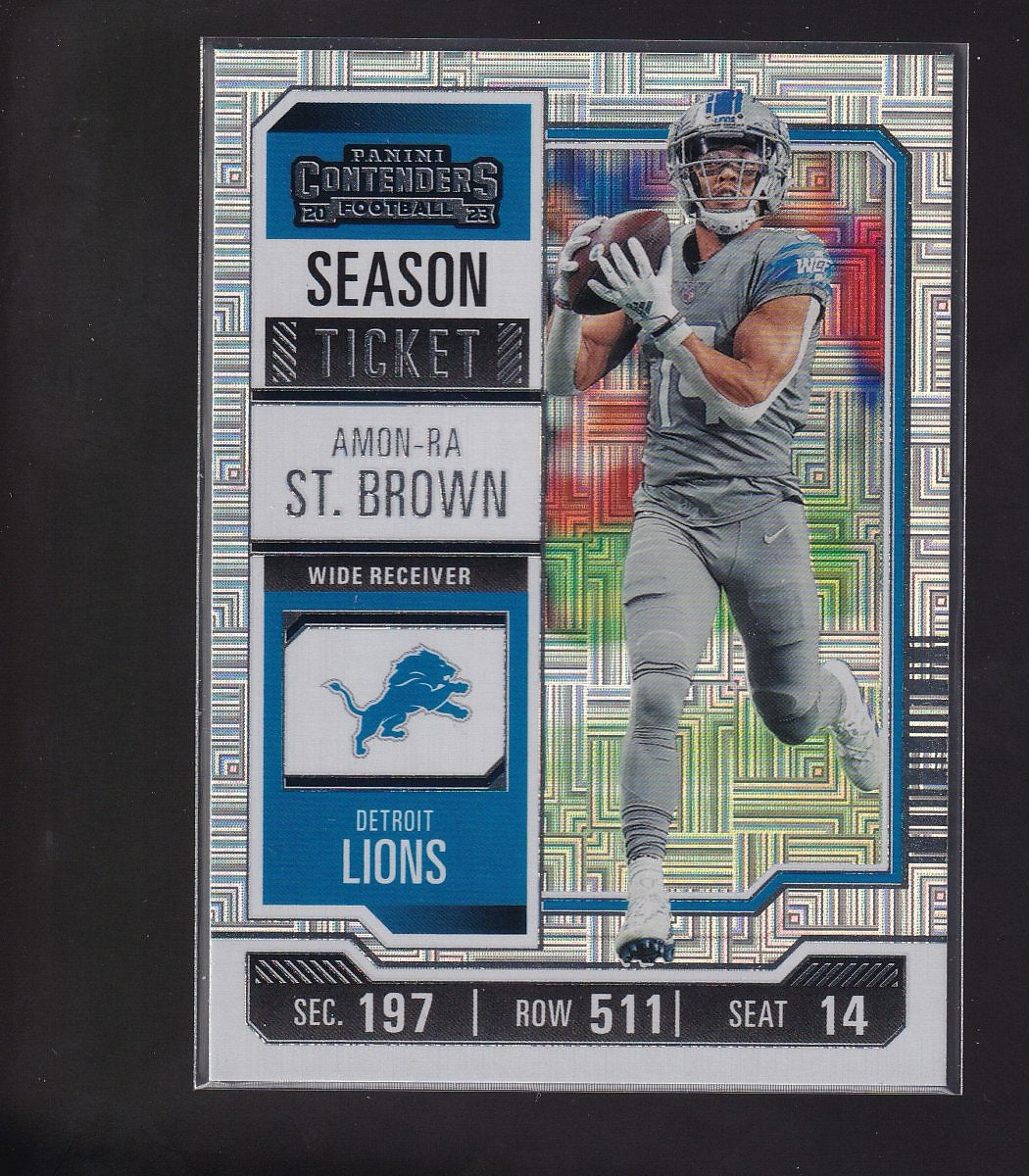 2023 Panini Contenders #34 Amon-Ra St. Brown Season Ticket-Mojo