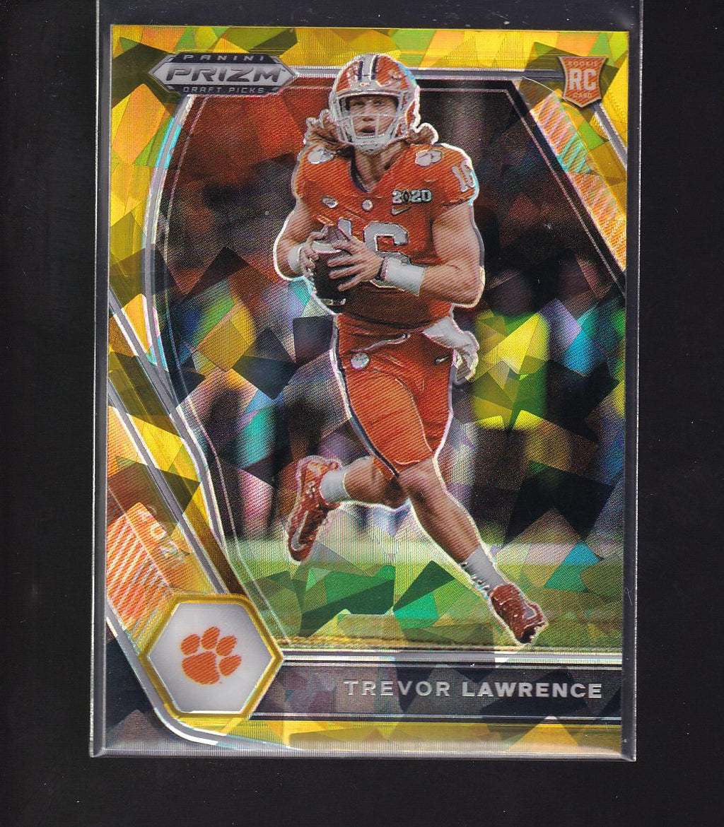 2021 Panini Prizm Draft Picks Collegiate #106 Trevor Lawrence Gold Ice