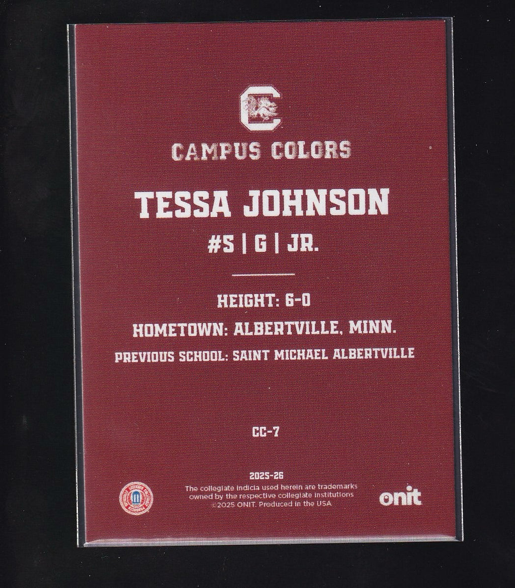 2025-26 ONIT Athlete SC Gamecocks #CC-7 Tessa Johnson Campus Colors Holo