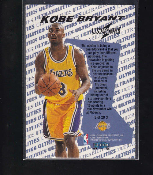 1997-98 Ultra #3 S Kobe Bryant Ultrabilities Starter