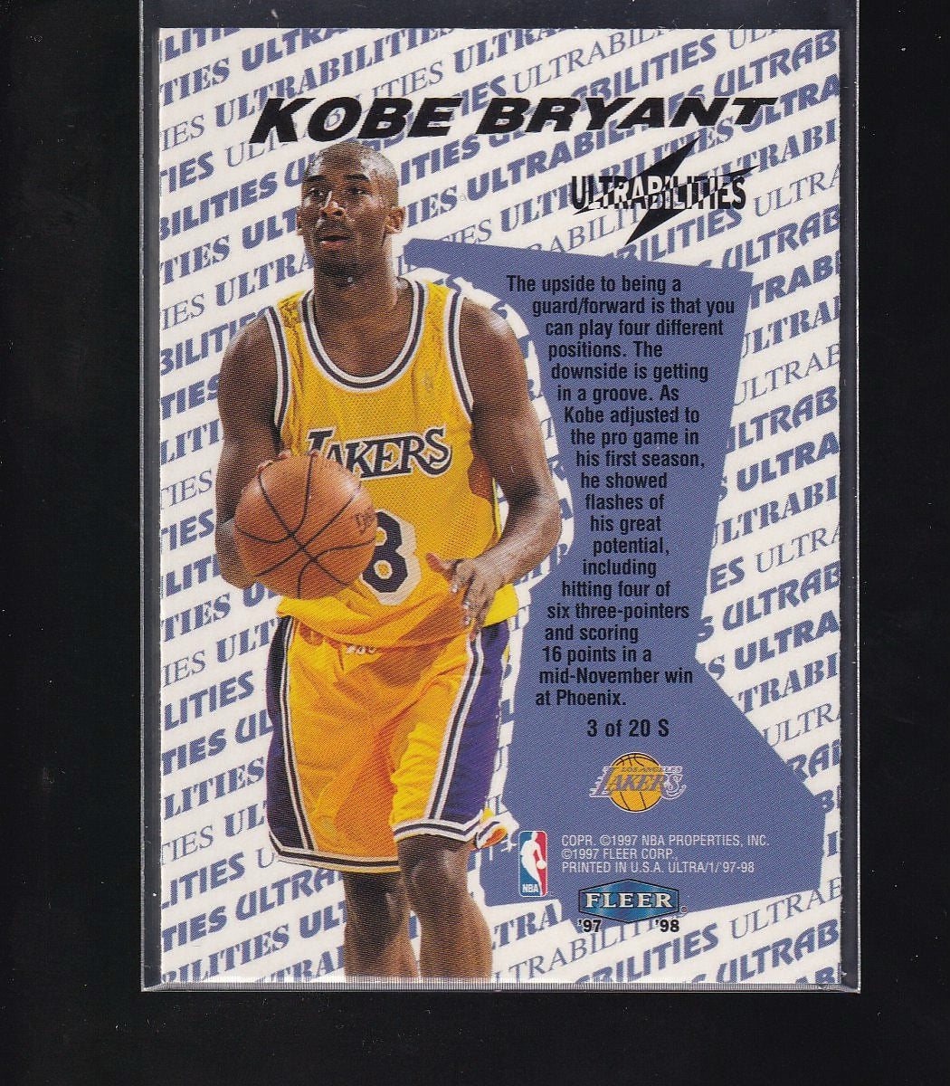 1997-98 Ultra #3 S Kobe Bryant Ultrabilities Starter