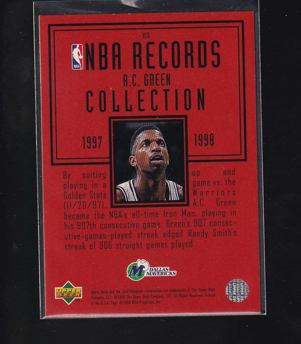1997-98 Upper Deck #RC6 A.C. Green NBA Records Collection
