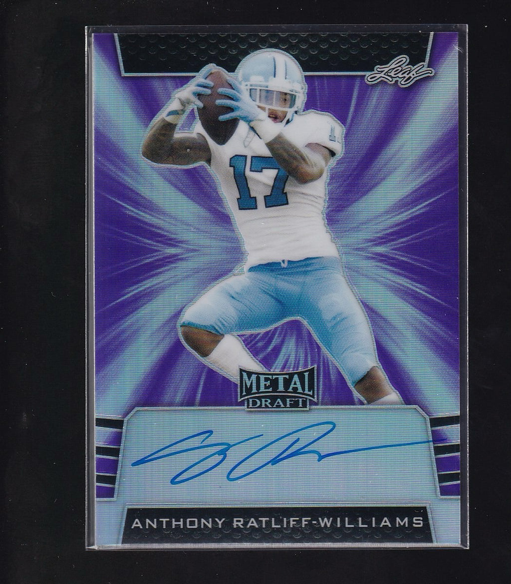 2019 Leaf Metal Draft #BA-ARW Anthony Ratliff-Williams Purple #/25