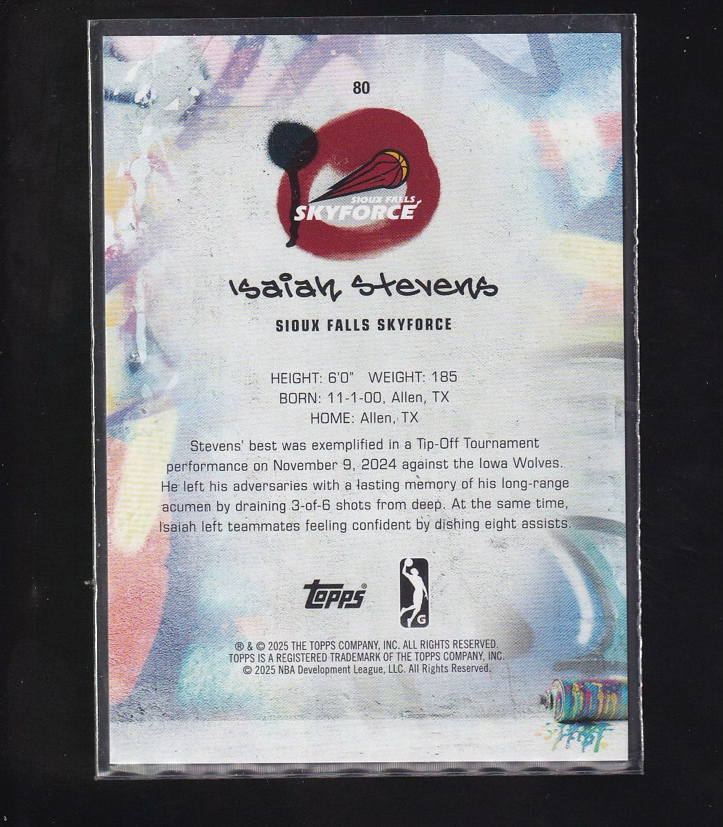 2024-25 Topps G-League #80 Isaiah Stevens Orange #/149