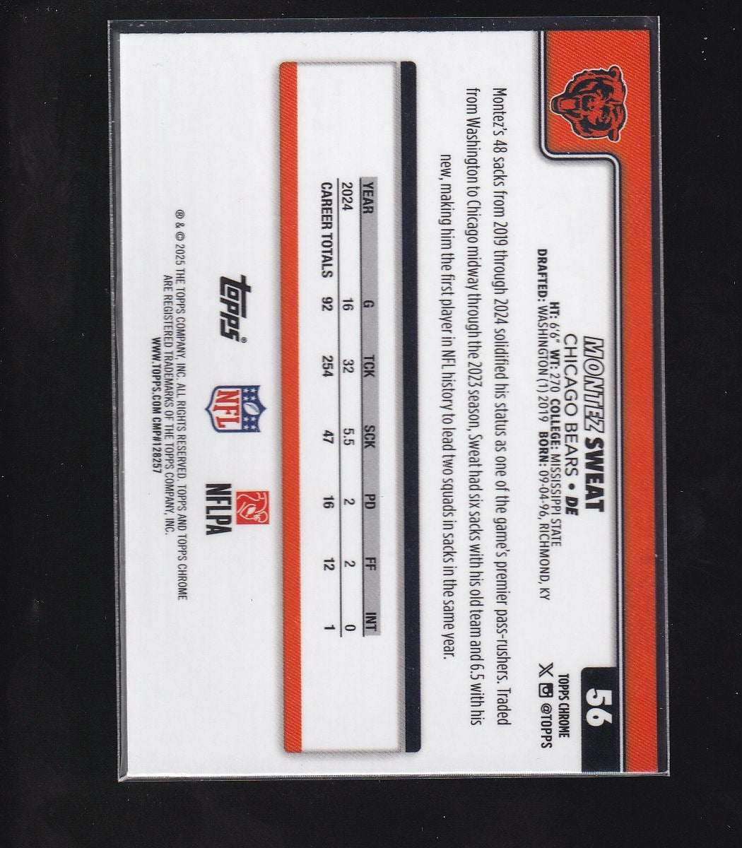 2025 Topps Chrome #56 Montez Sweat Raywave