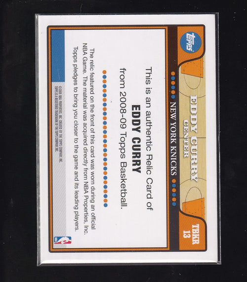 2008-09 Topps #TBKR-13 Eddy Curry -Game Worn Jersey