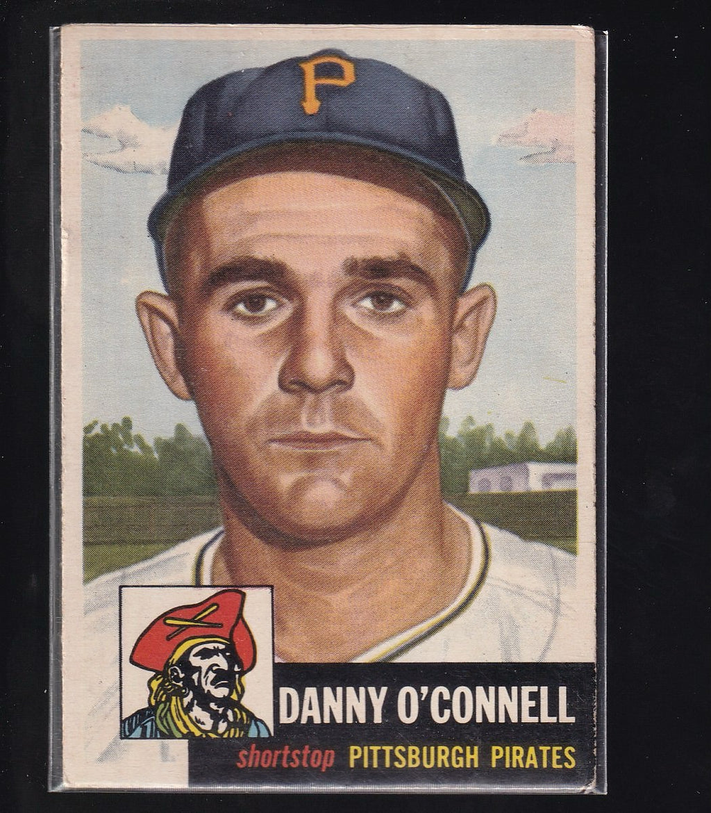 1953 Topps #107b Danny O'Connell : Bio uses black text
