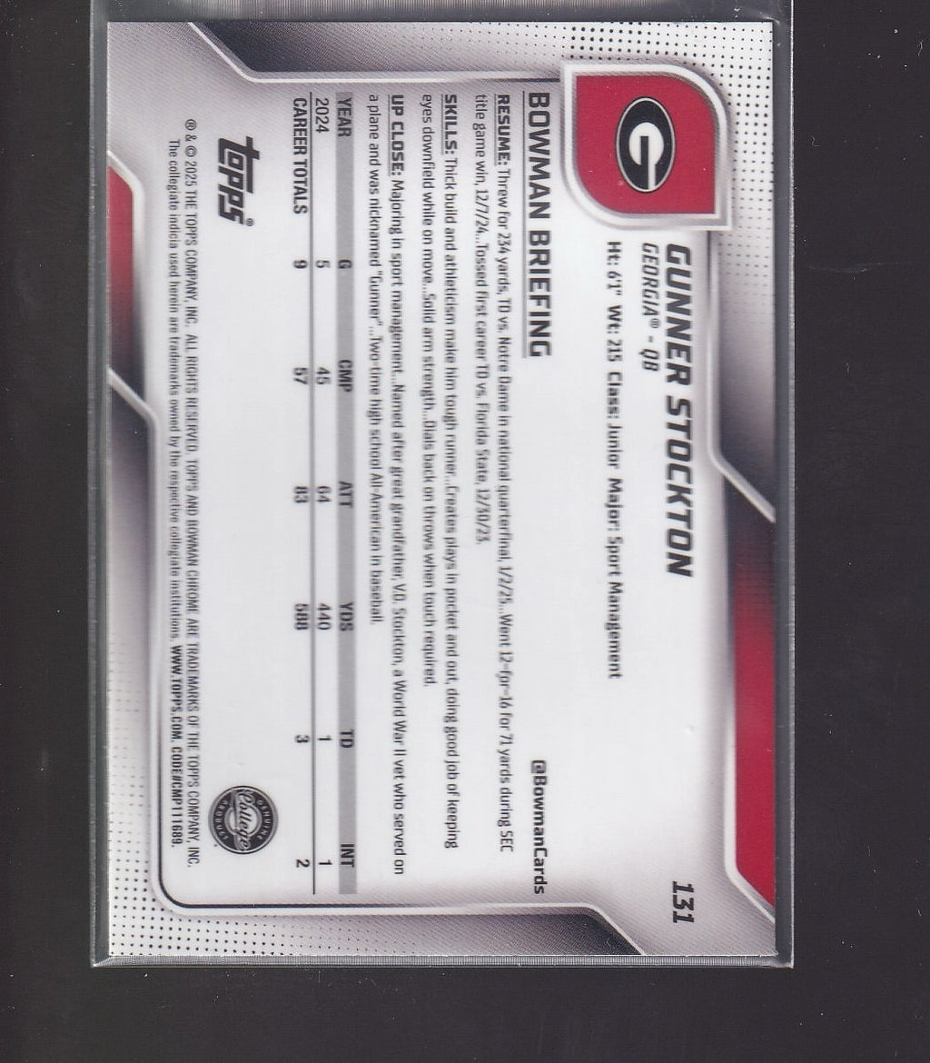 2025 Bowman University Chrome #131 Gunner Stockton Shimmer Refractor