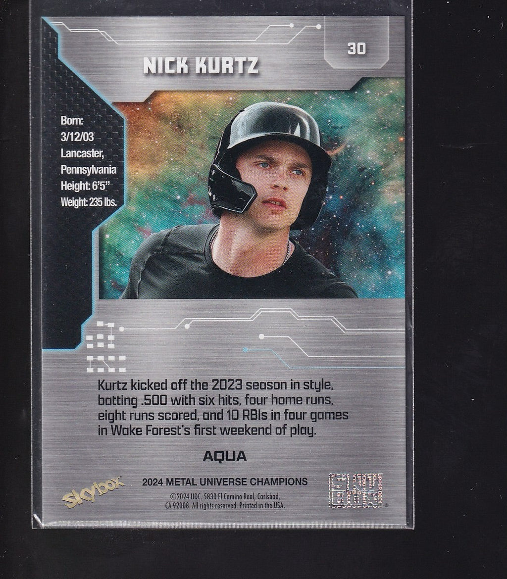 2024 SkyBox Metal Universe Champions #30 Nick Kurtz Aqua