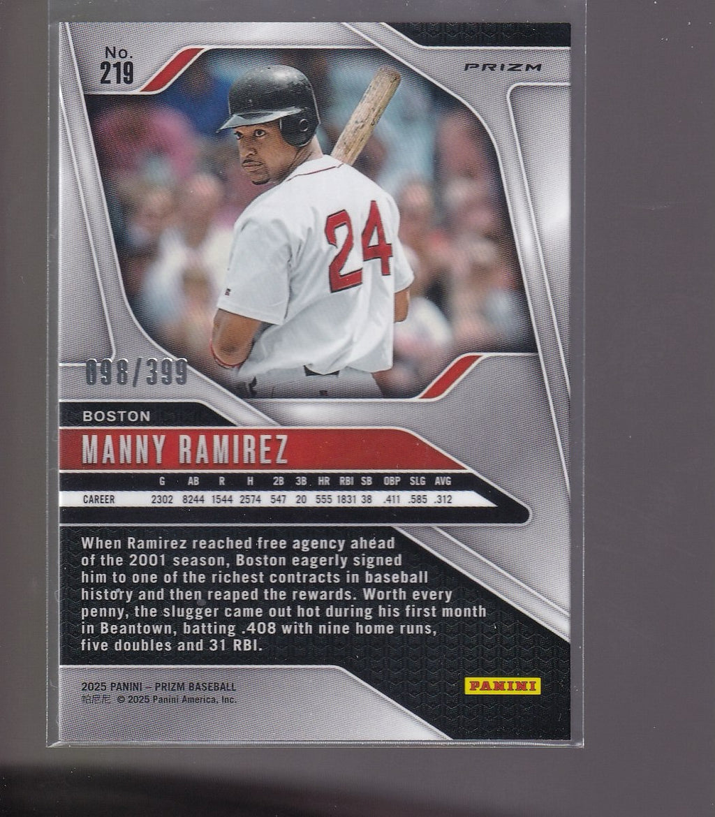 2025 Panini Prizm #219 Manny Ramirez Orange Pulsar Prizms #/399