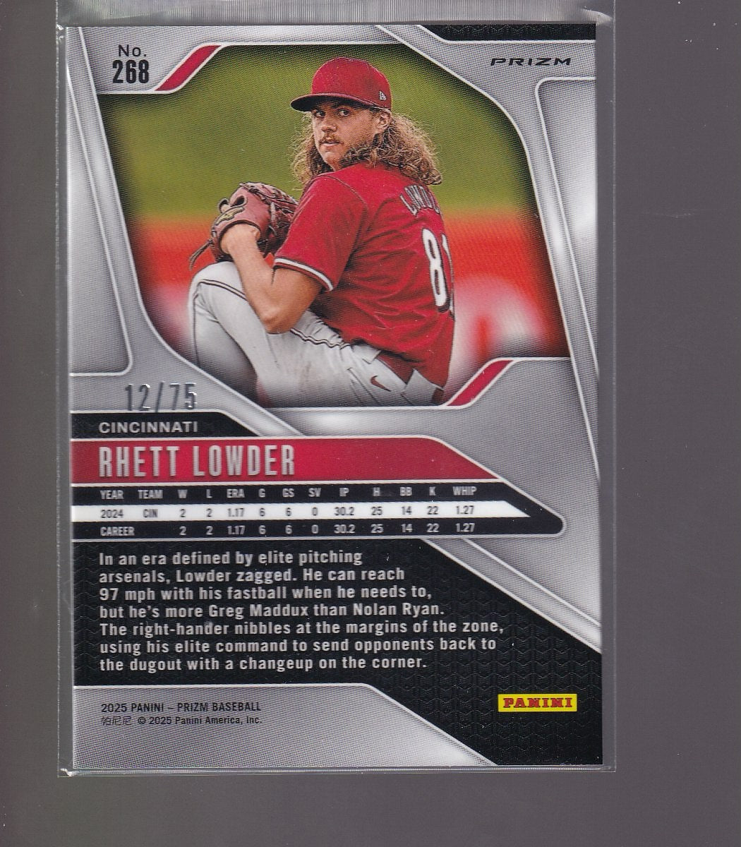2025 Panini Prizm #268 Rhett Lowder Blue Pulsar Prizms #/75