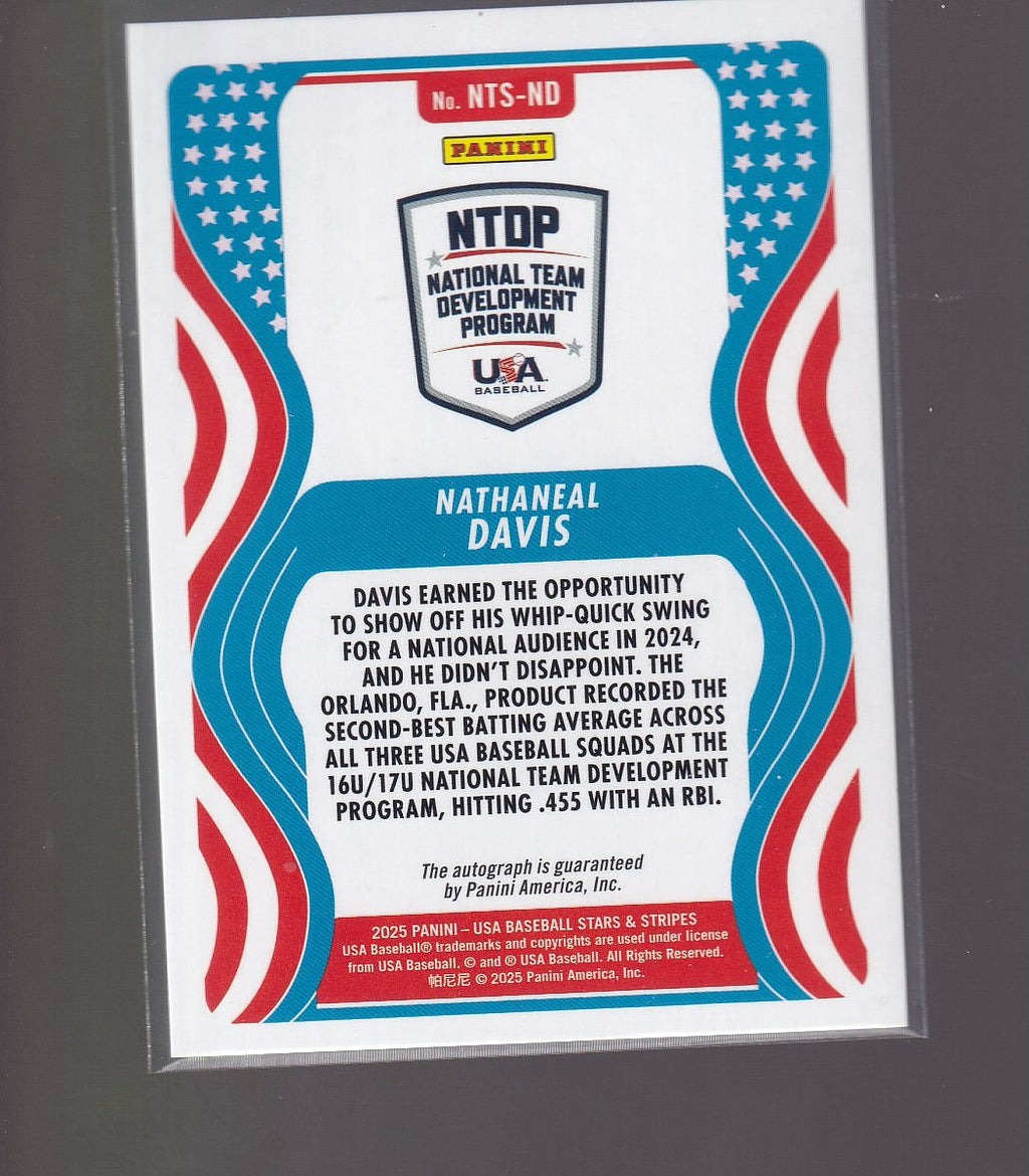 2025 Panini Stars & Stripes #NTS-ND Nathaneal Davis 16U National Team Sig Holo